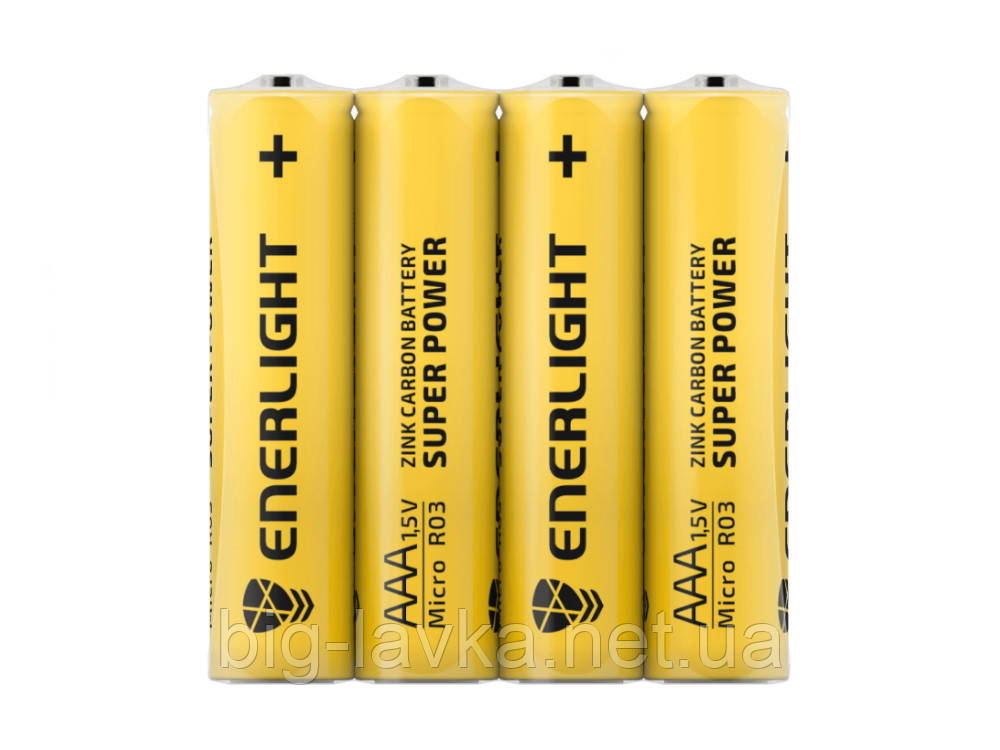 Батарейка ENERLIGHT Super Power AAA R03 SH4 1 х AAA Жовтий, фото 1