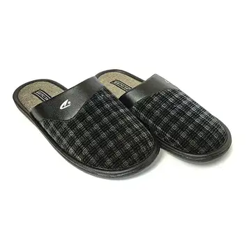 Чоловічі домашні тапочки Белста чорна клітинка закриті