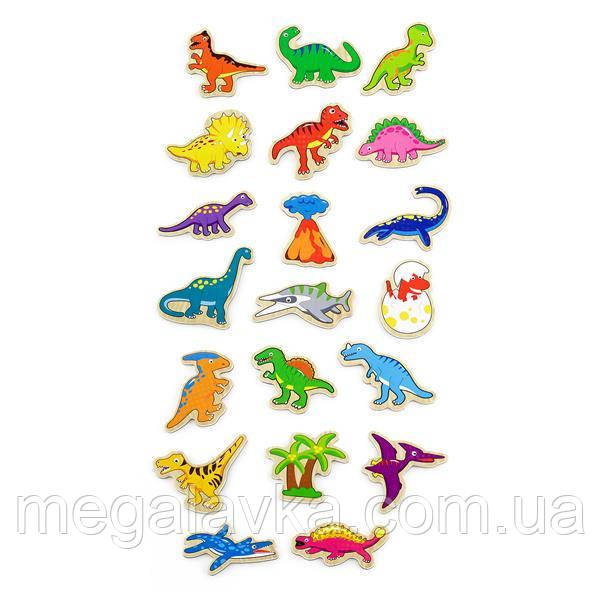 Набір магнітів Viga Toys Динозаври, 20 шт. (50289) - MegaLavka