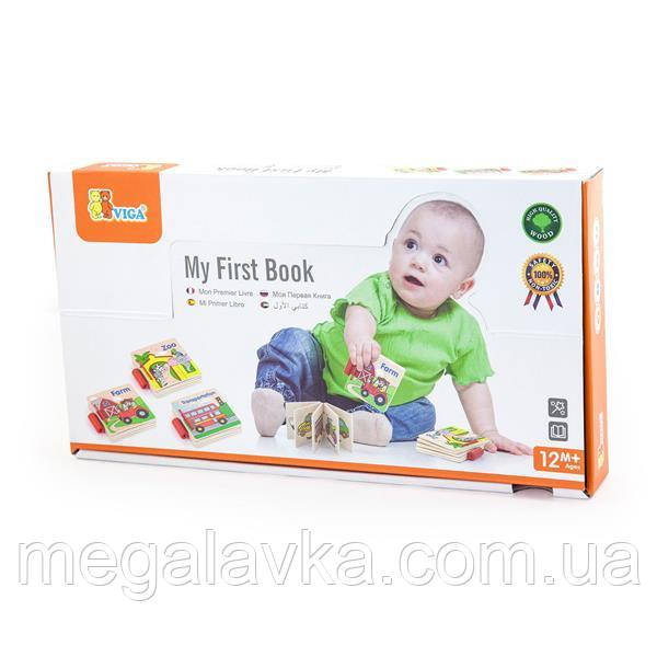 Дерев'яна книжка Viga Toys Перші англійські слова (50386) — MegaLavka