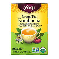 Yogi Tea, зелений чай комбуча, 16 чайних пакетиків, 32 г (1,12 унції)