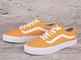 Кеды Vans Old Skool YELLOW / WHITE желтые с белой полосой унисекс 37 р жіночі кросівки жовті ванс