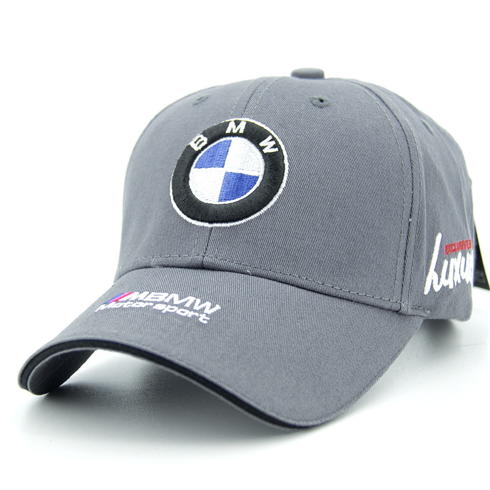 Кепка з логотипом BMW, брендова автомобільна кепка, бейсболка сіра БМВ