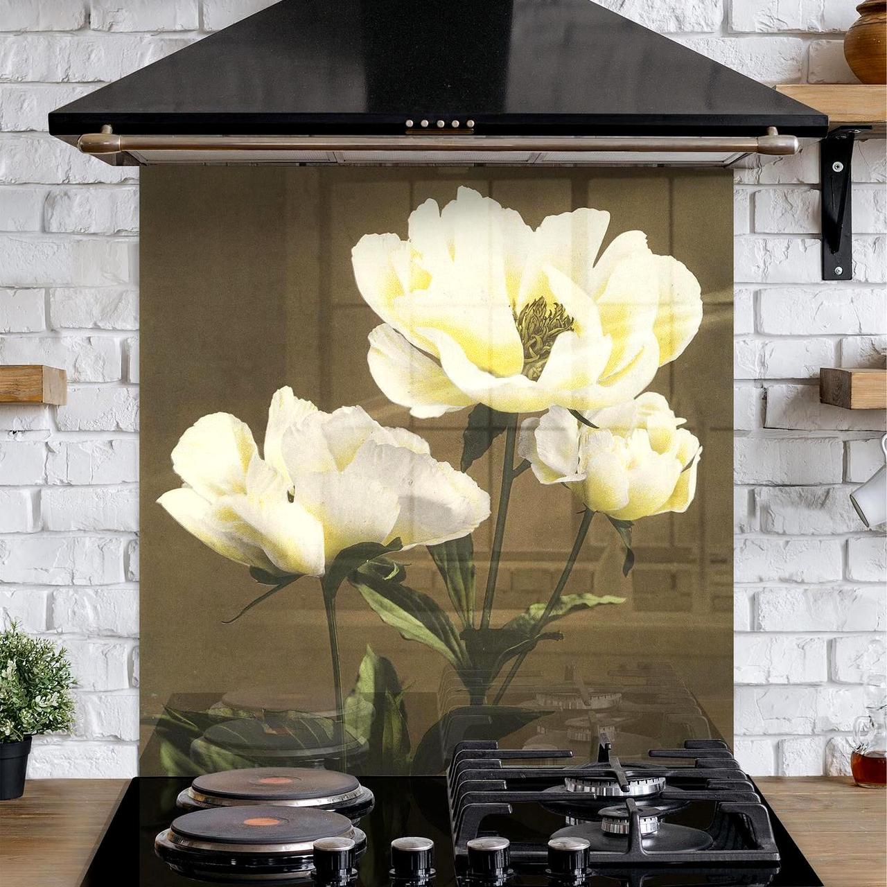 Жароміцне скло для кухні/ Фартух Японські півонії, фото 1