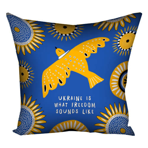 Подушка з принтом габардинова Ukraine is what freedom sounds like 50x50 (5P_22U020), фото 1
