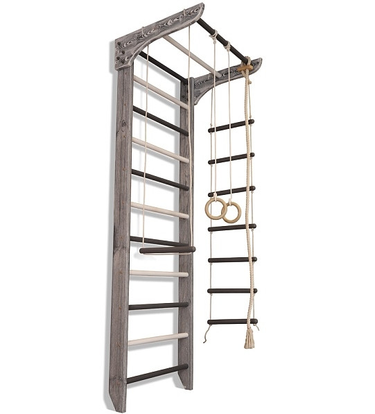 Шведська стінка для дітей та підлітків | SportBaby "Kinder Loft & White 2-240"