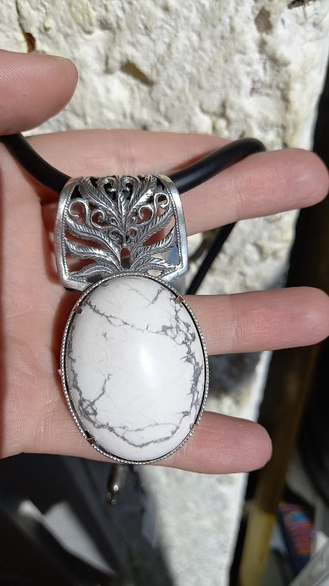 Срібний підвіс з кахолонгом, фото 1