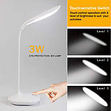Настільна лампа, USB-портативна крижа бездротова акумуляторна гнучка сенсорна, фото 5