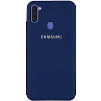 Чохол Silicone Cover Full Protective (AA) для Samsung Galaxy A11 / M11 Темно-синій / Midnight blue