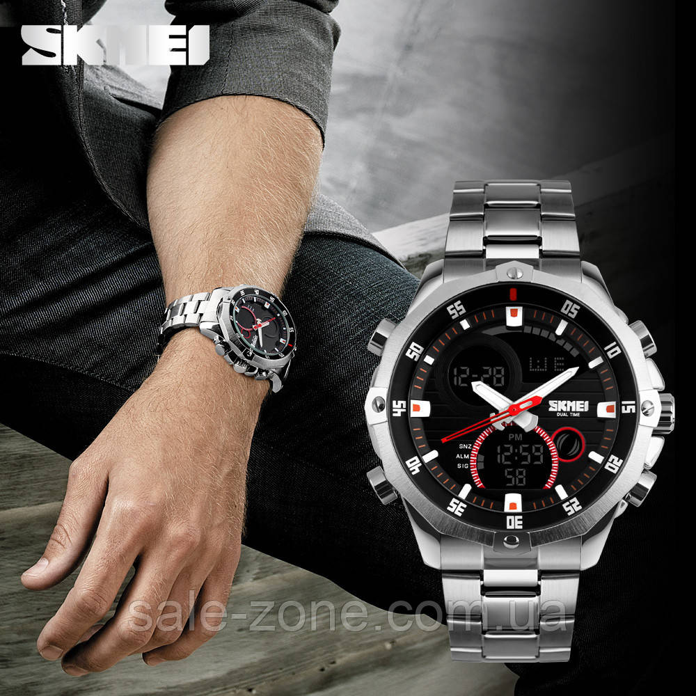 Мужские спортивные часы Skmei 1146 Серебристые - фото 7 - id-p713932101