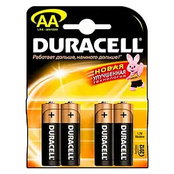 Батарейка AA Duracell LR06 MN1500 блістер (4шт)