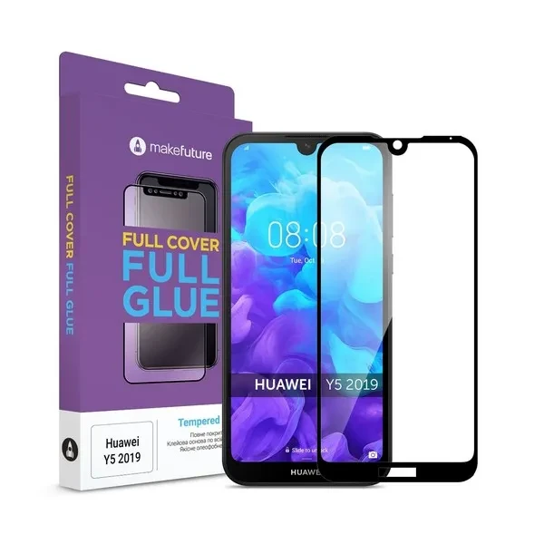 Захисне скло Huawei Y5 2019 Full Cover Glue (MGF-HUY519) чорне MakeFuture