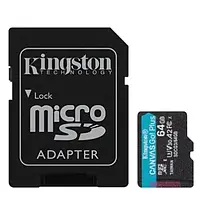 Карта памяти Kingston Canvas Go! Plus SDCG3/64GB Black 64GB microSD