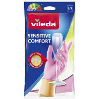 Перчатки хозяйственные Vileda Sensitive ComfortPlus латексные для деликатных работ S 1 пар (4003790006876)