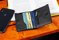 Синє портмоне з натуральної шкіри із затискачем Marco Coverna MC-1007 а 0718, фото 8