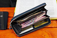 Синій гаманець-клатч з ремінцем на руку із натуральної шкіри ST Leather ST45-2, фото 9