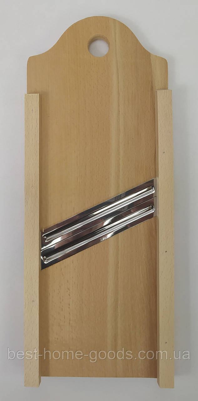 Ручна дерев'яна шатківниця для капусти з двома ножами деревина бук, розмір 43 см * 15.5 см.