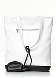 Жіноча сумка Sambag Шопер Tote біла з чорним — MegaLavka, фото 6