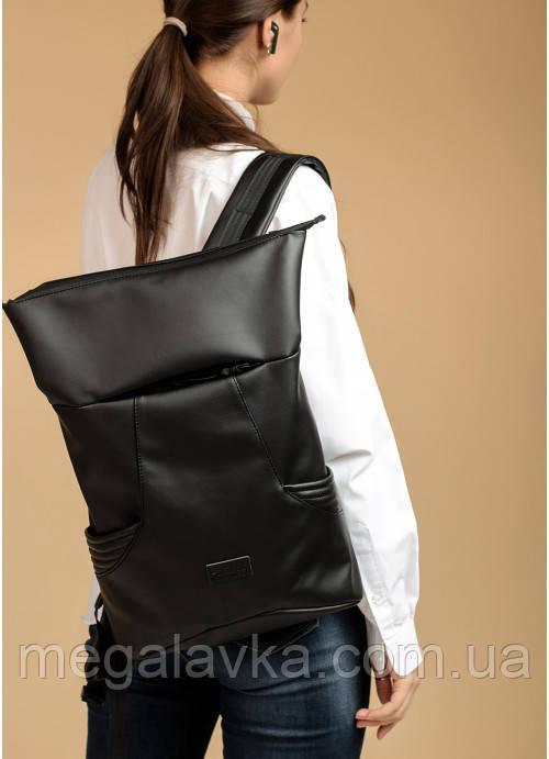 Рюкзак ролл Sambag унісекс RollTop KQN чорний - MegaLavka