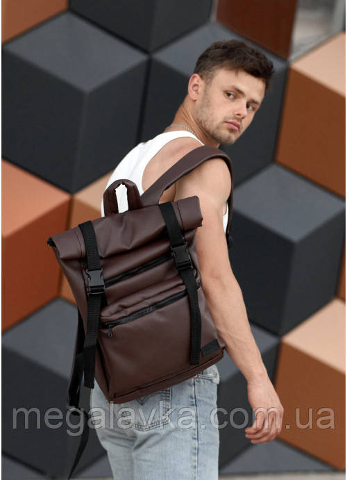 Чоловічий рюкзак рол Sambag RollTop LTT шоколадний — MegaLavka