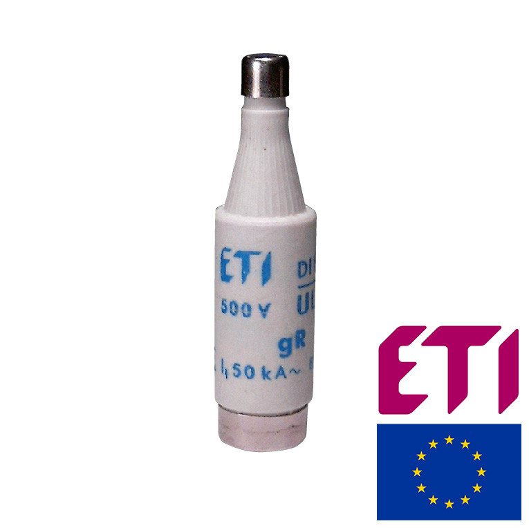 Запобіжник ETI DI UQ gR 4A 500V E16 50kA 4321002 (швидкий), фото 1