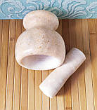 Ступка з товкачиком для спецій. Кухонні ступка з каменю. Ступка для спецій. Мармурова ступка з товкачиком, фото 5