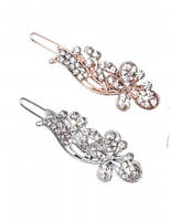 Заколка для волосся металева з стразами