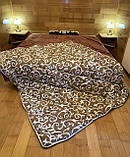 Тепла зимова ковдра на овчині півтораспальна 145*210 (Дощик), фото 2