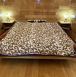 Тепла зимова ковдра на овчині півтораспальна 145*210 (Дощик), фото 3