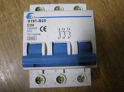 Автоматичний вимикач 3-х полюсний 20А Eltex