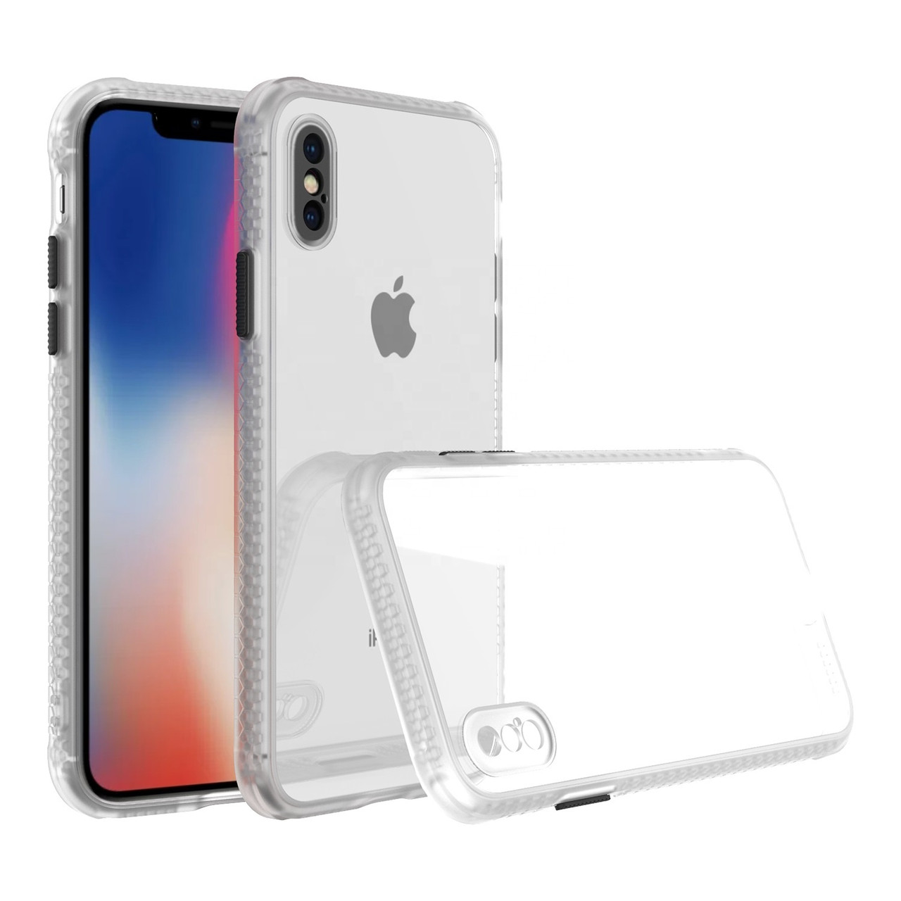 Протиударний чохол бампер для iPhone Xs Max білий прозорий захист камери