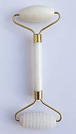 Нефритовый массажный роллер "ёжик" (двусторонний) из белого нефрита