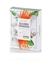 Маска для обличчя з протеїнами шовку Petitfee Silk Amino Serum Mask 25g — 10 шт.