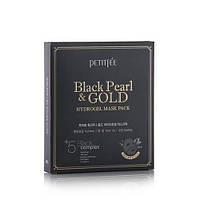 Гидрогелевая маска с золотом и черным жемчугом Petitfee Black Pearl & Gold Hydrogel Mask Pack - 5шт