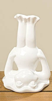 Статуетка жаба Чарльз біла кераміка һ15см 7053600