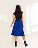 Стильне плаття з спідницею Пліссі без рукава з костюмки розміру норм, фото 6