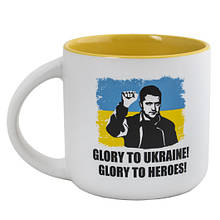 Чашка керамічна матова з принтом "Glory to Ukraine! Glory to heroes!" 350 мл