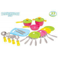 Детский кухонный набор 2 ТехноК 1677 23 предмета кастрюля сковорода сервиз детская игрушка пластиковая