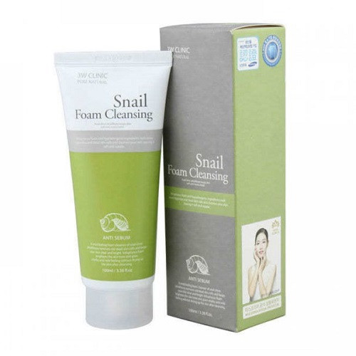 3W Clinic Snail Foam Cleansing Равликова пінка для вмивання, 100 мл