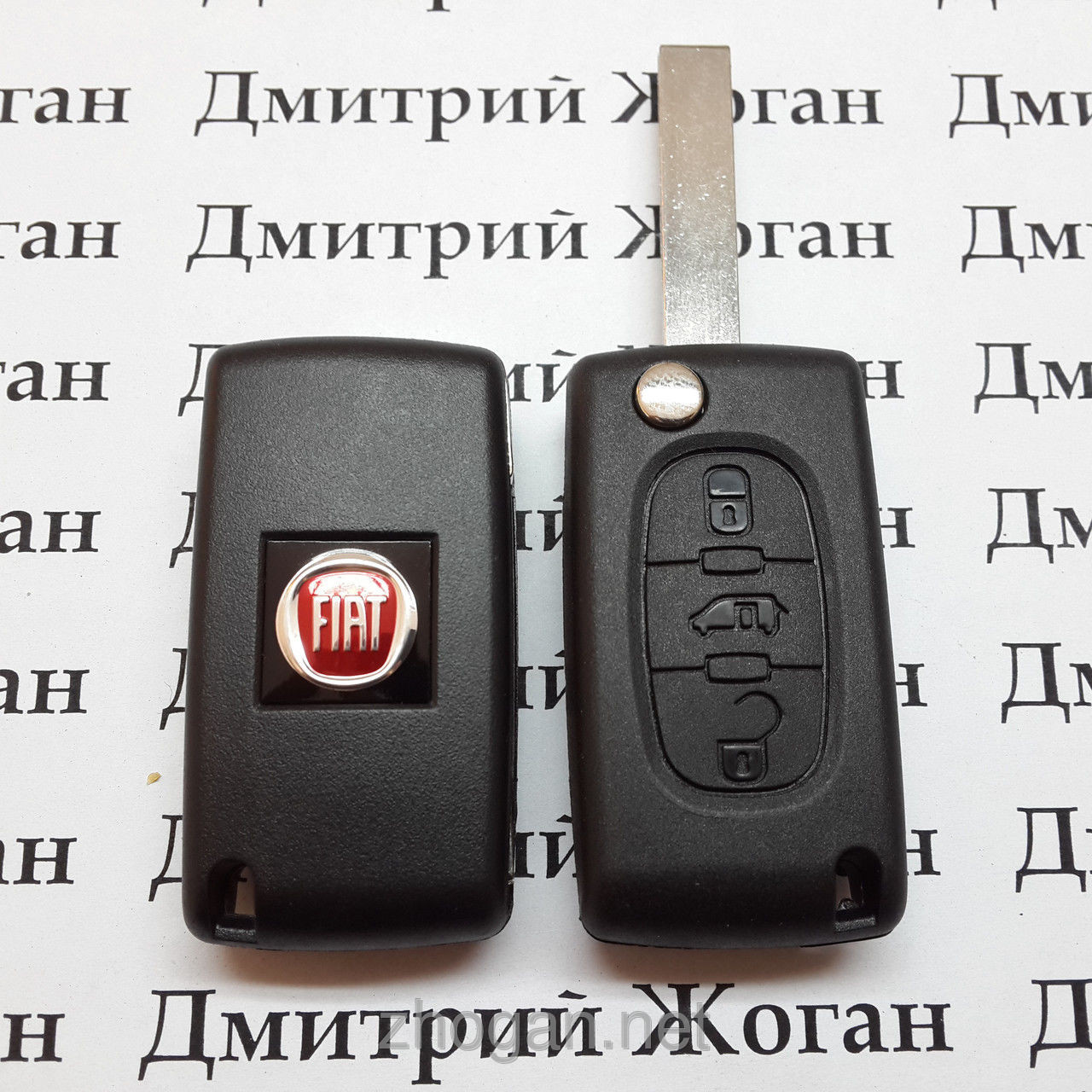 Ключ для Fiat (Фиат) 3 кнопки средняя (бусик) с чипом ID46, 433MHZ - фото 1 - id-p256371010