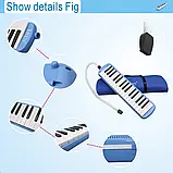 Мелодика Irin духовий музичний інструмент на 32 клавіші — Червоний, фото 10