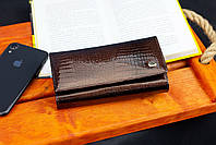 Коричневий лаковий багатофункціональний гаманець з натуральної шкіри ST Leather S8001A, фото 8