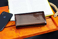 Коричневий лаковий багатофункціональний гаманець з натуральної шкіри ST Leather S8001A, фото 10