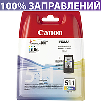 Картридж Canon CL-511, цветной, iP2700, MP240/250/260/270/480/490, MX320/330/340/350, 9 мл (2972B007)