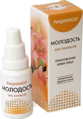 Ріциніол Молодість Арго 15 мл (ухід за шкірою обличчя, шиї, області деколте, зморшки, харч, зволожувач, рубці)