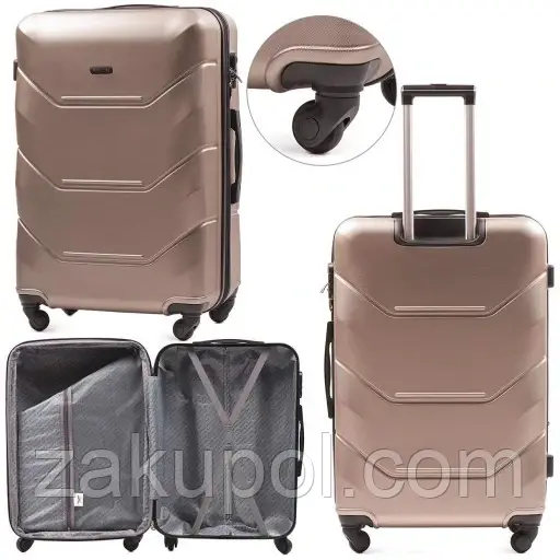 Валіза WINGS 147 АБС-пластик, малий шампань S