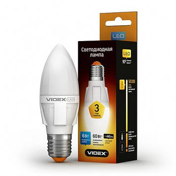 LED-лампа світлодіодна VIDEX C37 6W E27 4100 K 220 V PREMIUM