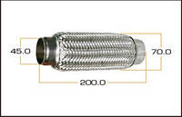 Гофра глушителя 45*200 2-х слойная Матиз