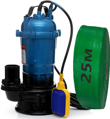 Фекальний насос GRAND WATER 10-10-1100 + 25 м шланг, з подрібнювачем EURO, фото 1