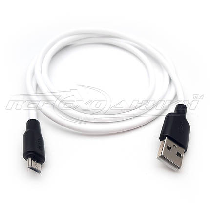 Кабель силікон USB 2.0 - micro USB, 3A (преміум якість), 1.0 м ,білий, фото 2